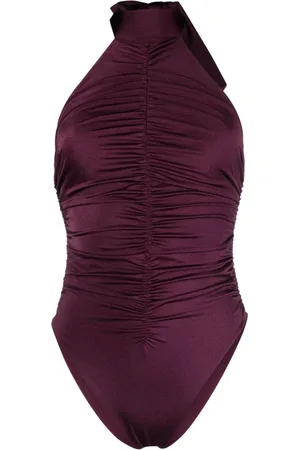 Noire Swimwear Badedragt med halterneck og ruche