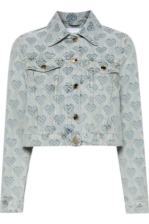 Casablanca Trøje i denim med hjerte-jacquard