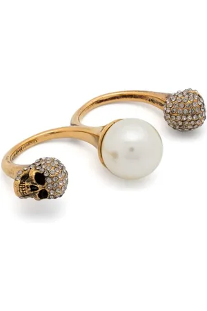 Alexander McQueen Knojorn-ring med dødningehoved