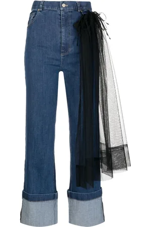ACT N°1 Cropped jeans med tyl-panel