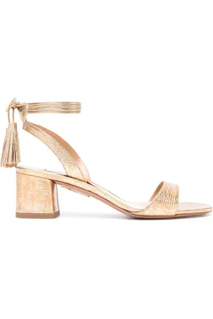 Aquazzura Alu 50mm sandaler med metallisk finish