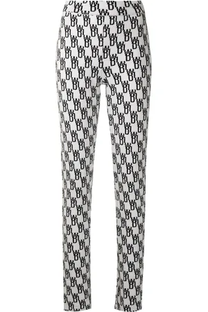 We11 Done Strikkede leggings med logomønster