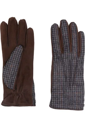 CANALI Houndstooth-mønstrede handsker i ruskind