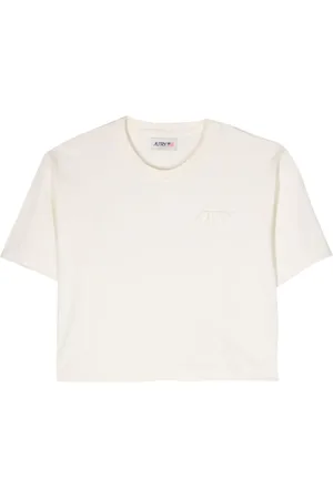 Autry Cropped T-shirt med logomærke