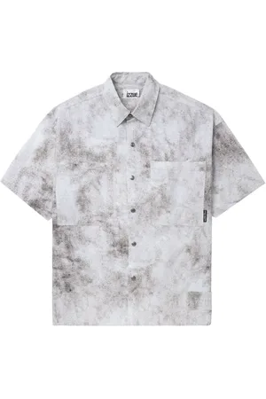 Izzue Skjorte med logoprint og batiktryk