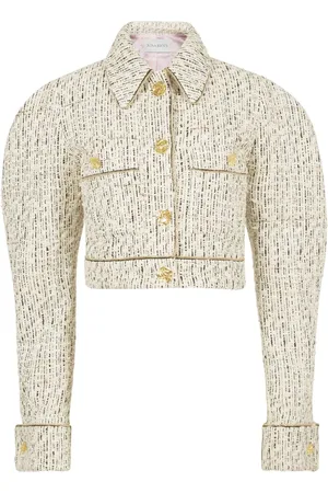 Nina Ricci Cropped denimjakke med cocoon-ærmer