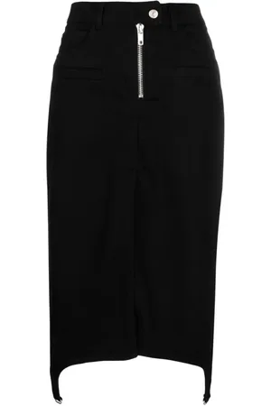Courrèges Asymmetrisk denimnederdel med lynlås