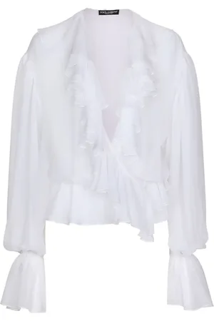 Dolce & Gabbana Cropped bluse med flæsekant