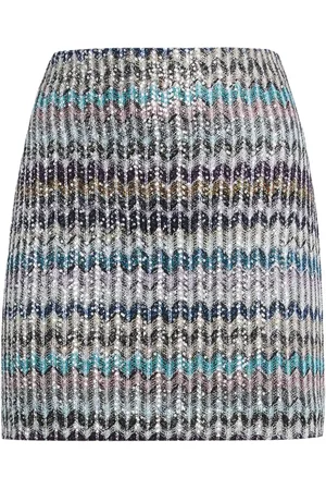 Missoni Kort nederdel med zigzagmønster og pailletter