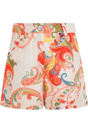Etro Denimshorts med paisleytryk