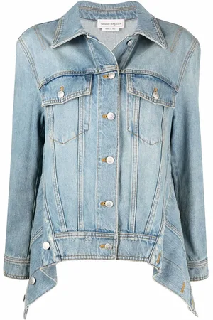 Alexander McQueen Denimjakke med illustration-tryk