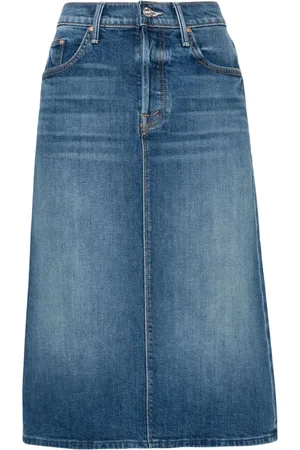 Mother Højtaljet kort denimnederdel