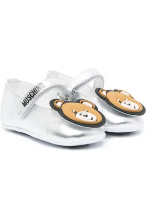 Moschino Metalliske ballerinaer med bamsemærke