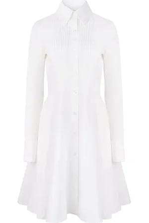 Nina Ricci Skjortekjole i poplin med læg-detalje