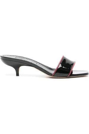 Manolo Blahnik 50 mm Hemalmu sandaler i læder