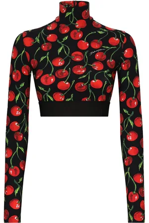 Dolce & Gabbana Langærmet top med kirsebærtryk