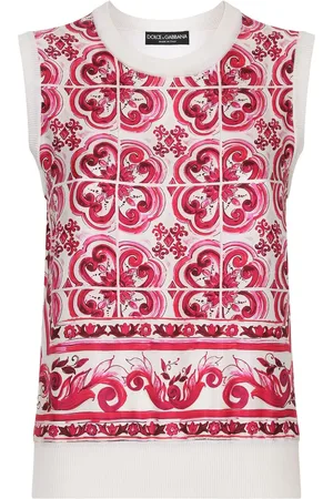 Dolce & Gabbana Silkevest med Majolica-mønster