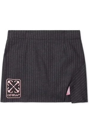OFF-WHITE Nålestribet nederdel med broderet logo