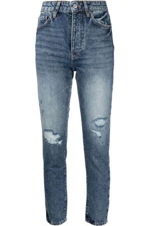 Armani Exchange Jeans med høj talje og slitageeffekt