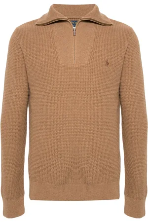 Ralph Lauren Trøje i vaffelstrik med lynlås