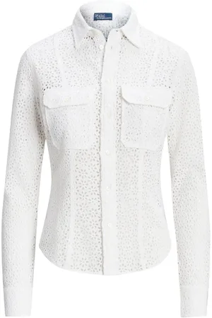 Ralph Lauren Skjorte med blomsterbroderi