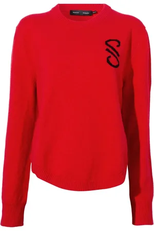 Proenza Schouler Intarsia-striktrøje med logo
