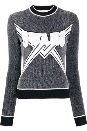 OFF-WHITE Striktop med rund hals og logo