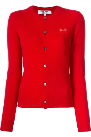 Comme des Garçons Cardigan med broderet logo og knapper