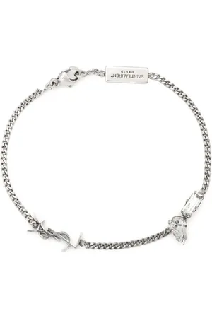 Saint Laurent Armbånd med monogram-logo og ædelsten