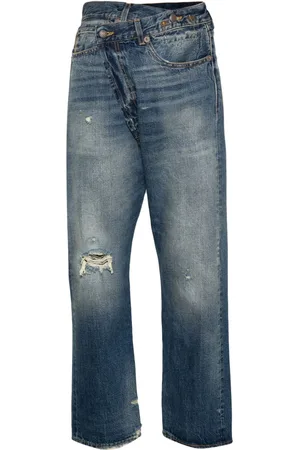 R13 Crossover skinny-jeans med slitageeffekt