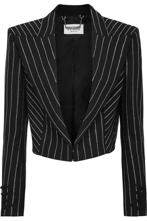 Philipp Plein Cropped Cady blazer med krystaludsmykning