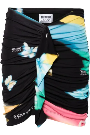 Moschino Flæset kort nederdel med sommerfugletryk