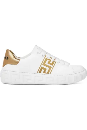 VERSACE Sneakers i læder med Greca-broderi