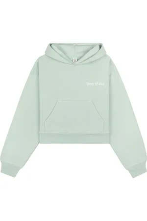 Sporty & Rich Cropped hættetrøje med broderet logo