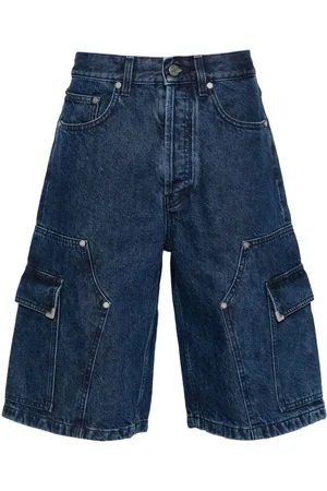 Palm Angels Denimshorts med broderet logo