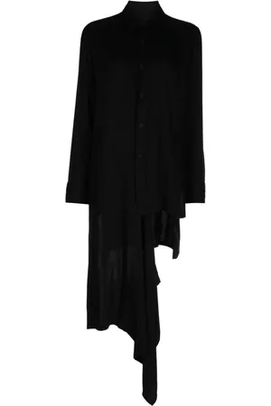 YOHJI YAMAMOTO Asymmetrisk skjortekjole med lange ærmer