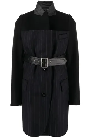 SACAI Nålestribet blazer med bælte