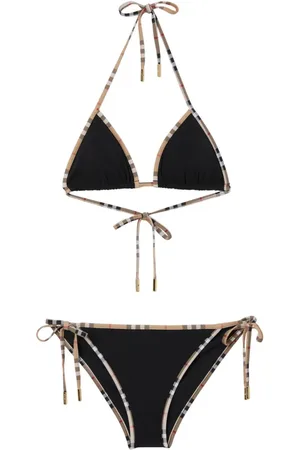 Burberry Trekantsbikini med vintage-ternet kant