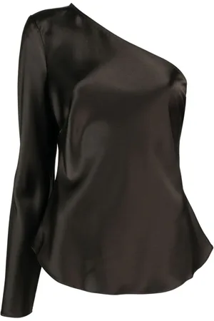 Ralph Lauren Bluse med satin-finish og én skulder
