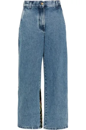 Palm Angels Posede jeans med broderet panel