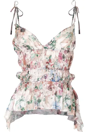 HACULLA Camisole-silketop med blomster og flæser