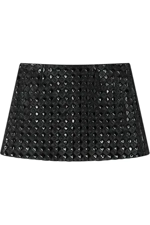 Pinko Quiltet Grass nederdel i lakeret stil