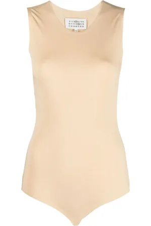 Maison Margiela ærmeløs bodysuit med rullekrave og logo