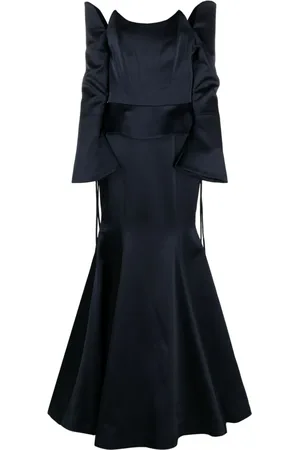 Bazza Alzouman Fishtail-kjole i satin med off-shoulder-snit