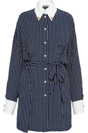 Prada Stribet skjorte med indgraveret logo