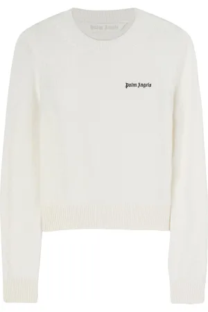 Palm Angels Trøje med broderet logo og rund hals