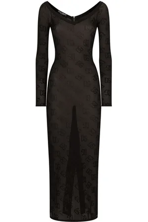 Dolce & Gabbana Lang jacquard-kjole med logo