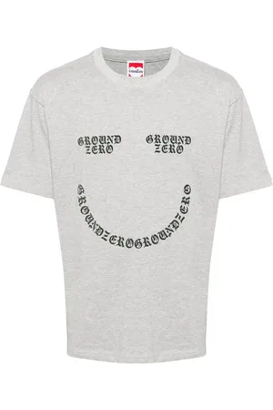 Ground Zero T-shirt med smil-logotryk