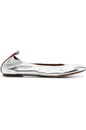 Lanvin Metalliske ballerinaer i læder