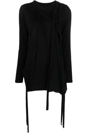 YOHJI YAMAMOTO Sweatshirt med rund hals og stropdetalje